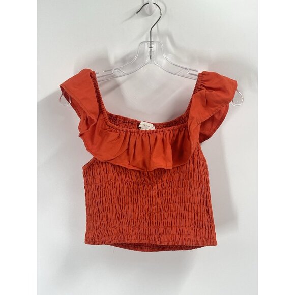 Monteau LA 2 Piece Smocked Tank Wide Leg Pants Burnt Orange Sz Large - Picture 2 of 10